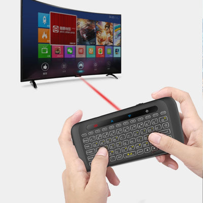 Touch Screen Air Mouse Backlight Keyboard Colorful LED Touchpad Keyboard Wireless Adjustable Brightness with USB Dongle Receiver