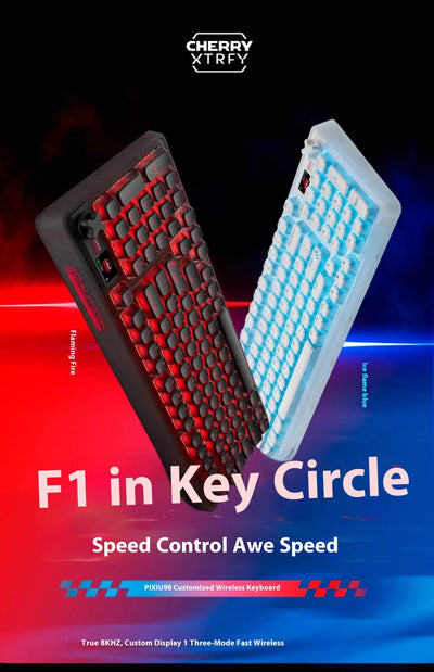 Cherry PIXIU98 Wireless Bluetooth Tablet Keyboard, LCD display screen