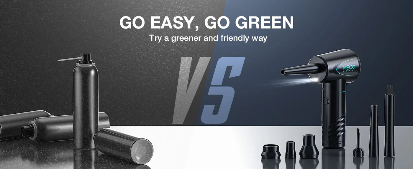 MECO ME CA1 Compressed Air Duster for Computers Protable Cordless Air Blower Computer Cleaning with LED Light for PC Keyboard
