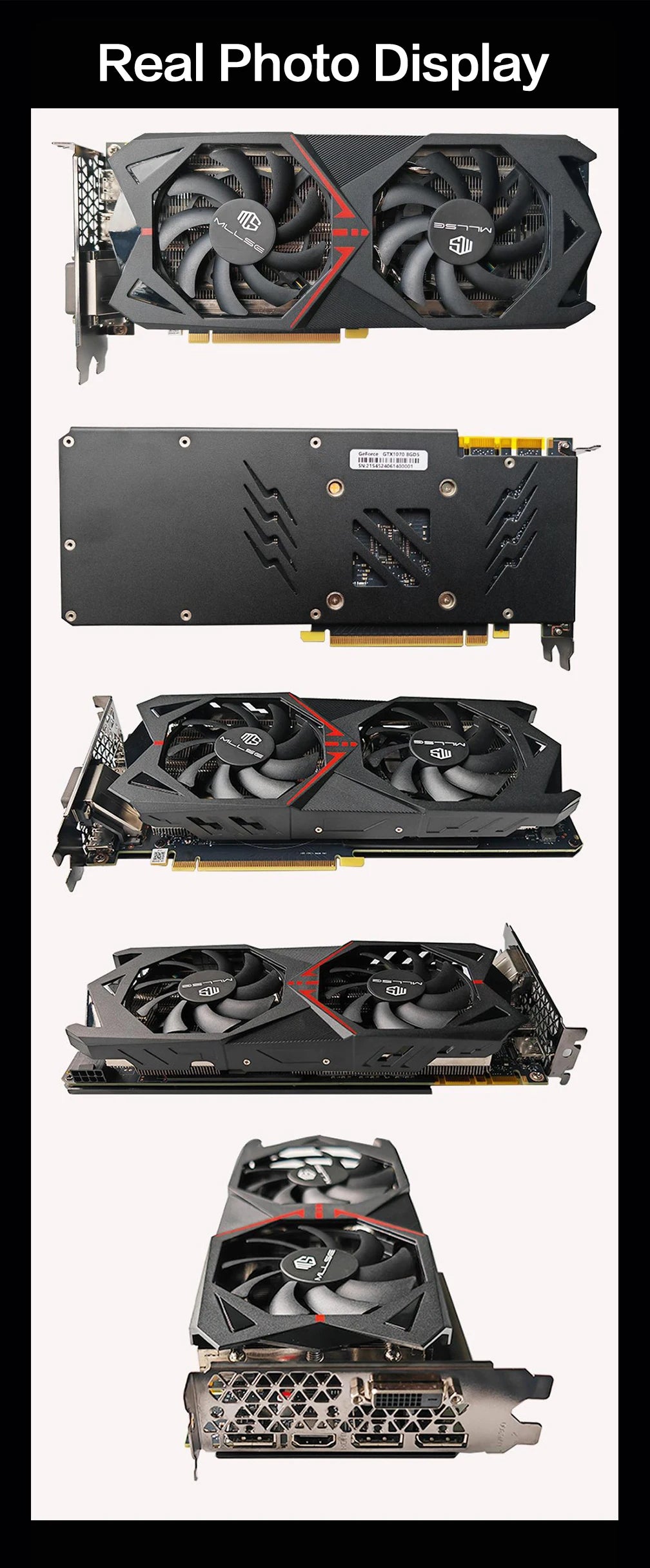 MLLSE Geforce GTX 1070 8GB Graphics Card GDDR5 256Bit PCI-E 3.0×16 8Pin Radeon GPU GTX 1070 Gaming Video Card Placa De Video