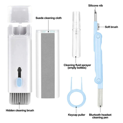 7-in-1 Computer Keyboard Cleaner Brush Kit Bluetooth Earphone Cleaning Pen For Airpods 3 Pro Headset Cleaning Tool Keycap Puller