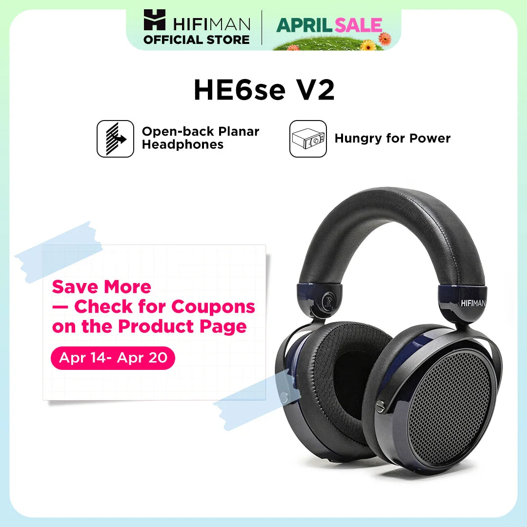 HIFIMAN HE6se Full-Size Over Ear Planar Magnetic Audiophile Headphones V2