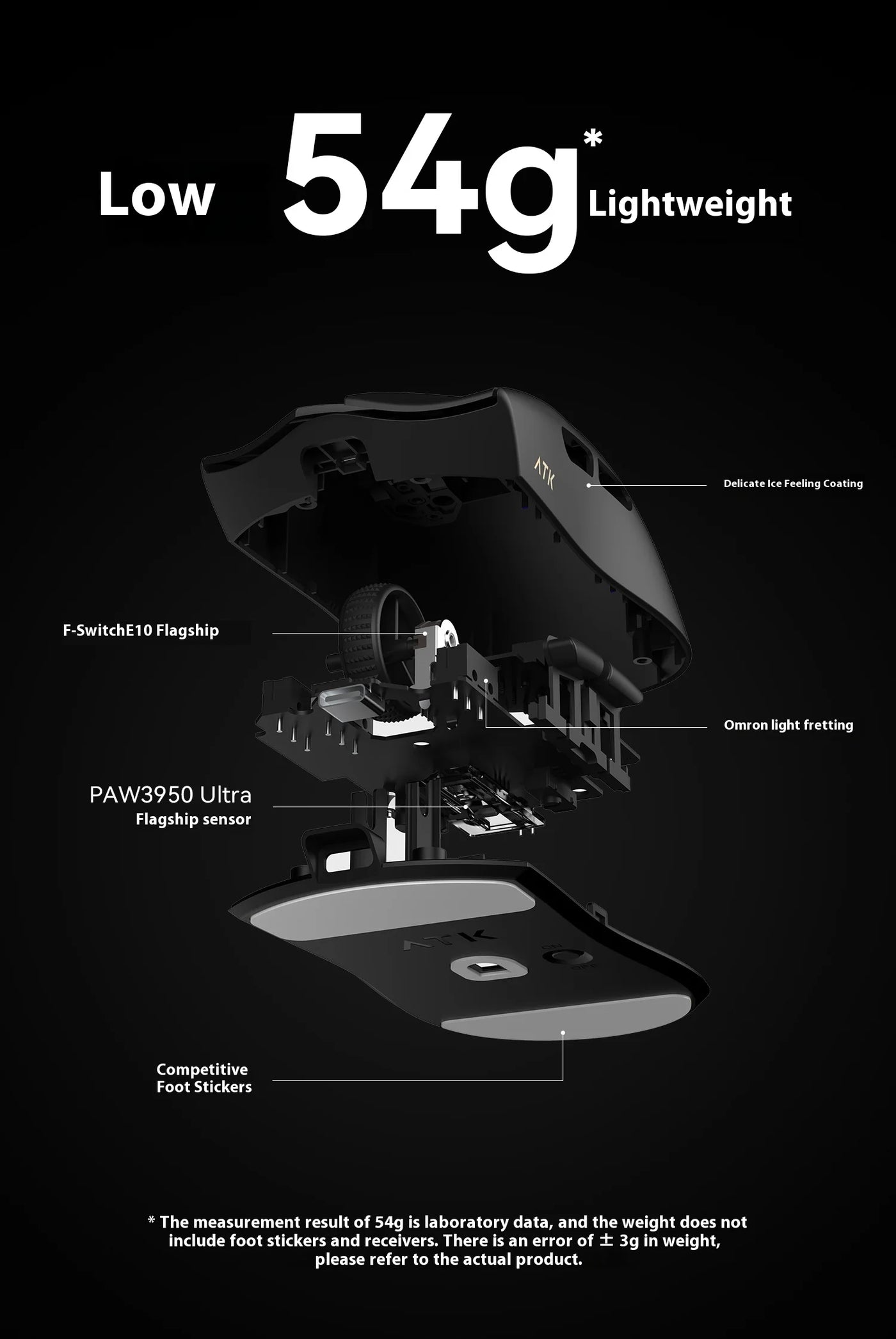 NEW ATK X1 Master Wireless Mouse Dual Mode Connection Paw 3950uitra 30000dpi Ergonomic Design Lightweight E-Sports Gaming Mouse