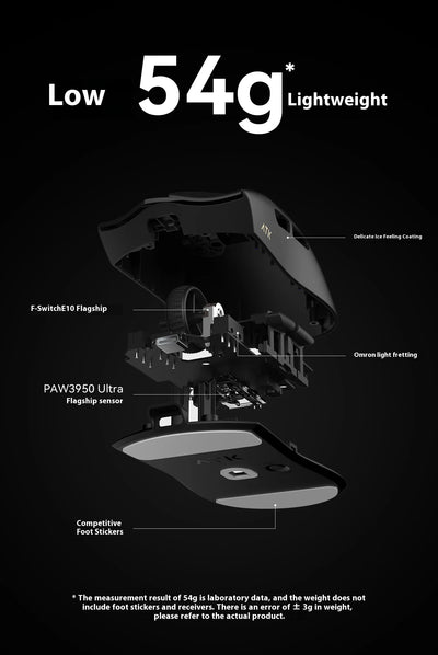 NEW ATK X1 Master Wireless Mouse Dual Mode Connection Paw 3950uitra 30000dpi Ergonomic Design Lightweight E-Sports Gaming Mouse