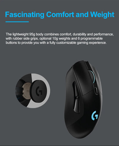 Logitech G703 LIGHTSPEED HERO Sensor E-sports Gaming Mouse 25600DPI Rechargeable Ergonomic 2.4G Wireless Mice RGB Backlight 1ms