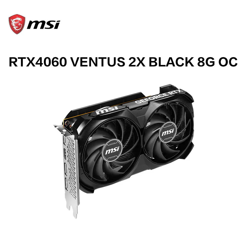MSI RTX4060 VENTUS 2X BLACK 8G OC Gaming New Graphic Card GDDR6 rtx 4060 8G Gaming Video Card 8Pin 128 Bit RTX4060 placa de víde
