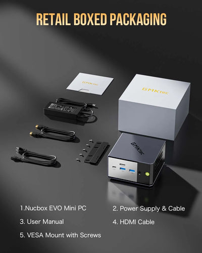 GMKtec EVO-X1 Mini PC AMD AI 9 HX 370 Win11 Pro LPDDR5X