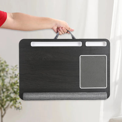 Portable Lap Laptop Desk with Pillow Cushion Home Office Lap Desk with Mouse Pad and Phone Holder Fits Up To 17.3 Inches Laptop