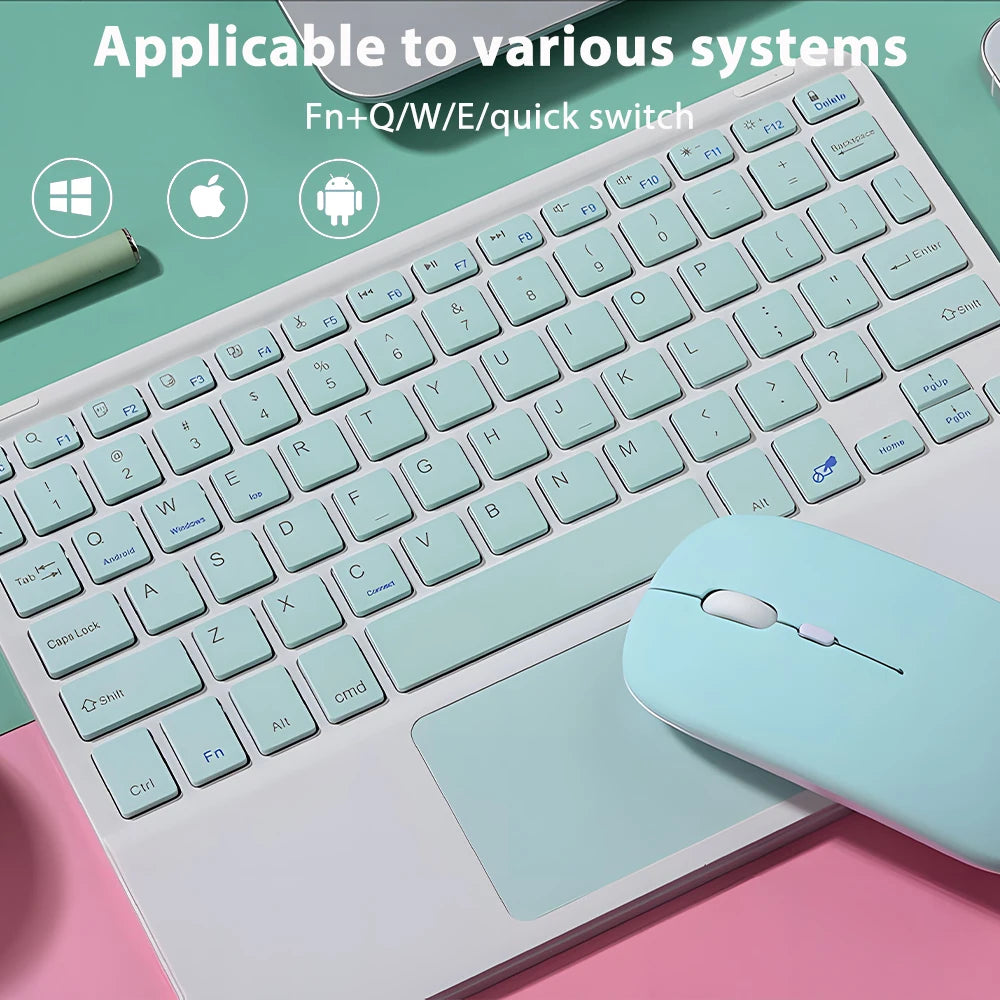Wireless Keyboard with Touchpad for Android iOS Windows Bluetooth Keyboard and Mouse For Samsung Apple Lenovo Phone Tablet
