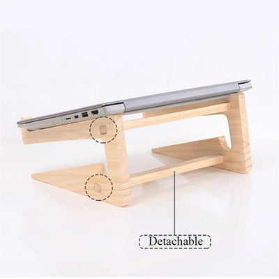 Wood Laptop Stand Assembled Lapdesk Riser For 11-17 inch Laptop Wooden Cooling Bracket For Macbook Dell Reinforced Support Base