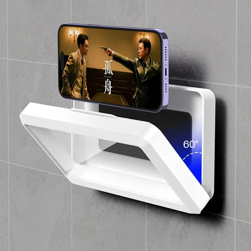 Phone Holder Bathroom Waterproof Home Wall Phone Case Stand Box Self-adhesive Touch Screen Phone Shell Shower Sealing Phone Box
