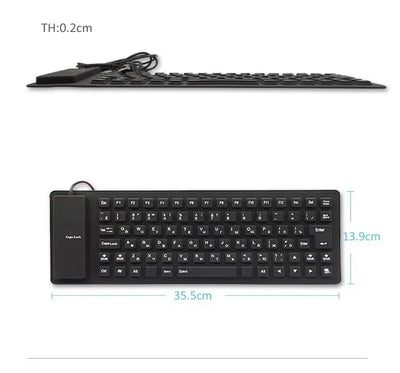 85 Keys Silicon Soft Keyboard USB Plug Play  Wired Gamer Waterproof Russian Keyboard Tablet Desktop Pad PC Tablet