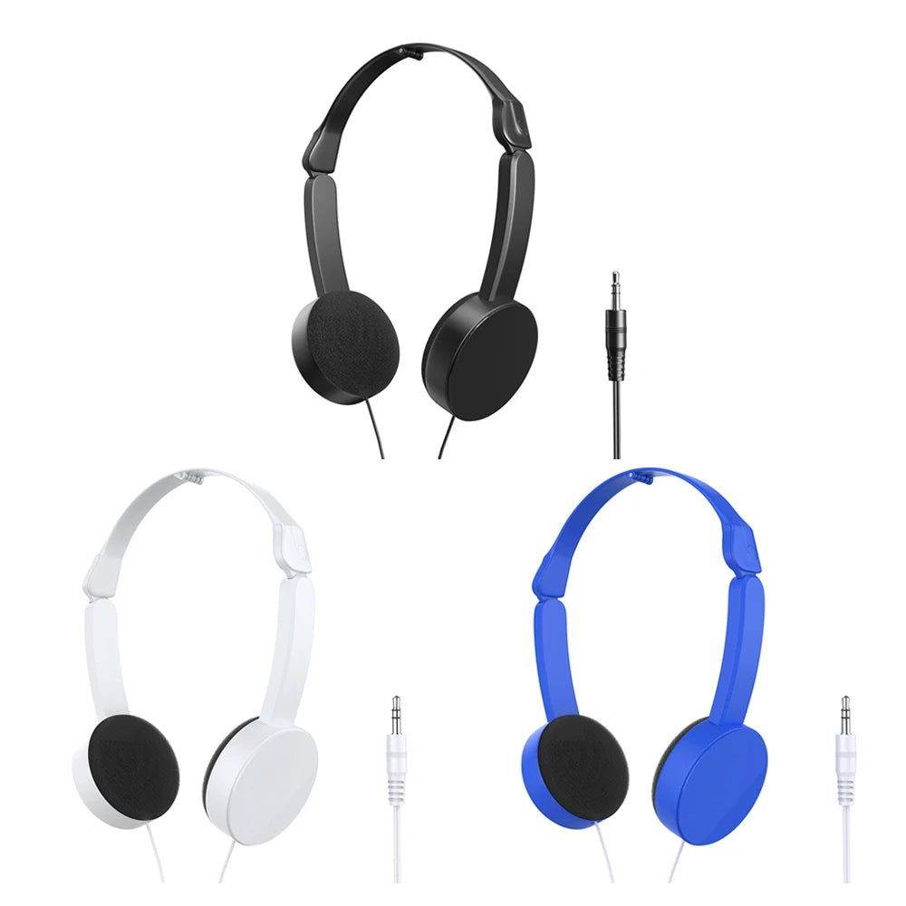 3.5mm Wired Headsets Adjustable Foldable Music Headphones Over Ear Stereo Headband Gaming Earphones Girl Gift for Mobile Tablet