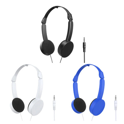 3.5mm Wired Headsets Adjustable Foldable Music Headphones Over Ear Stereo Headband Gaming Earphones Girl Gift for Mobile Tablet