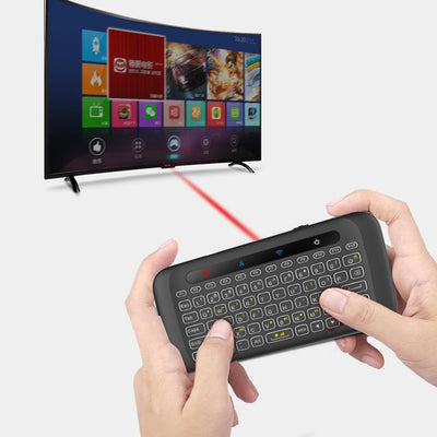 Touch Screen Air Mouse Backlight Keyboard Colorful LED Touchpad Keyboard Wireless Adjustable Brightness with USB Dongle Receiver
