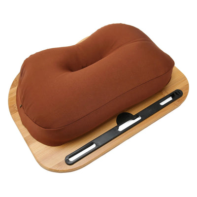 Laptop Desk with Pillow Cushion Bamboo Wood Portable Lap Desk Computer Laptop Stand for Up to 15.6 Inch Laptops Tablet PC