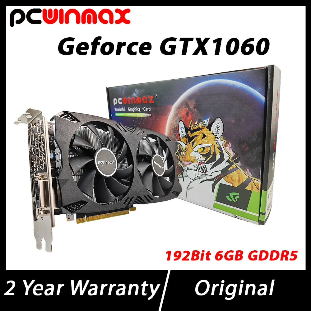 PCWINMAX GTX 1060 6GB Video Card DDR5 192BIT Origina Graphics Card Gaming GPU GTX1060 Placa de Video for Desktop PC