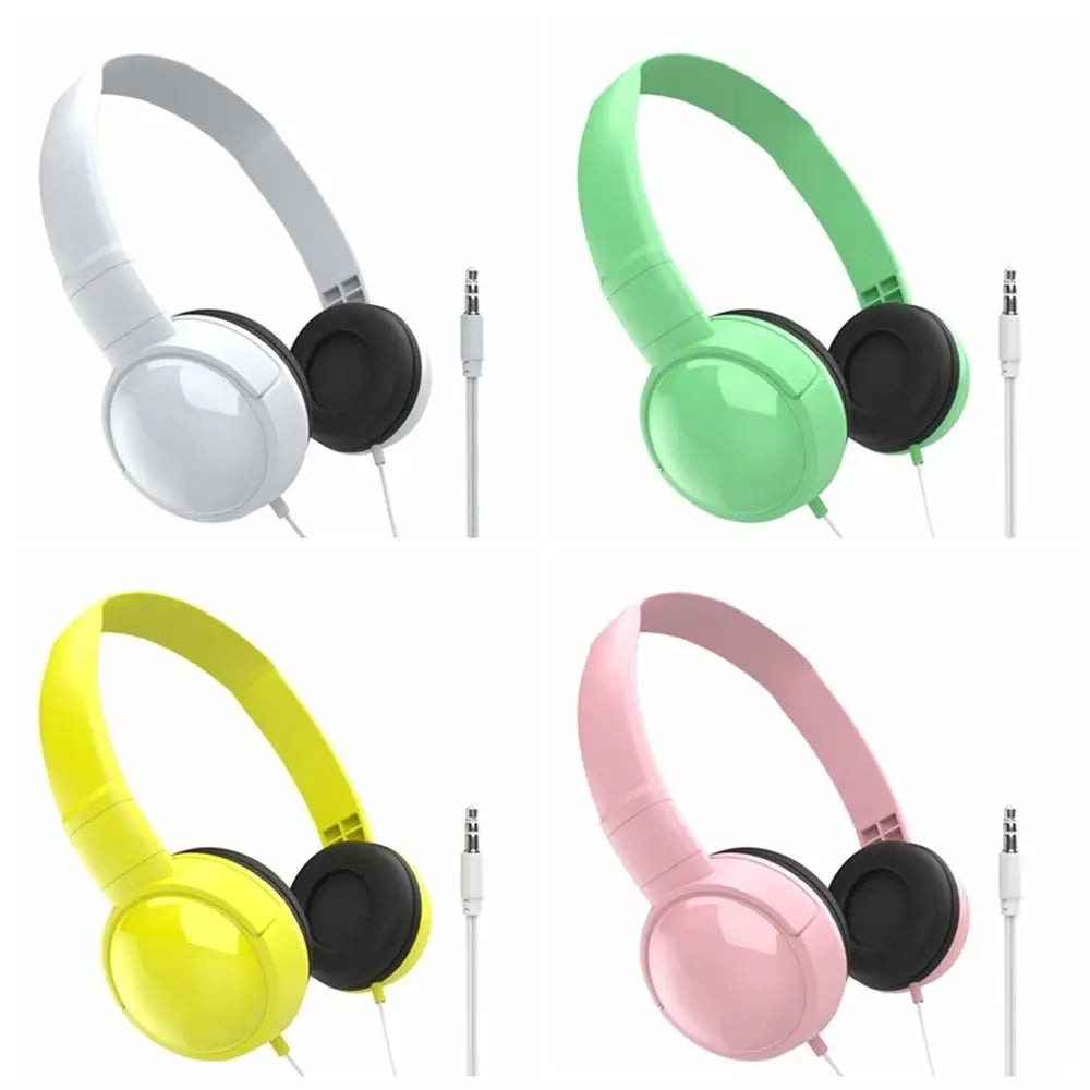 3.5mm Adjustable Headphones Kids Over Ear Stereo Headband Gaming Girl Gift for Mobile Tablet
