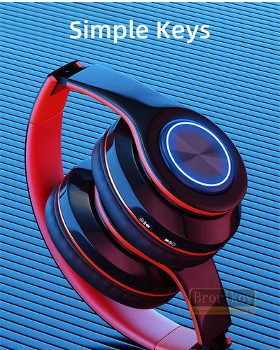 B39 Wireless Illuminated Headset Over-ear HiFi Stereo Headphones Foldable Gaming Headset For Airplane Travel Work Workout Home