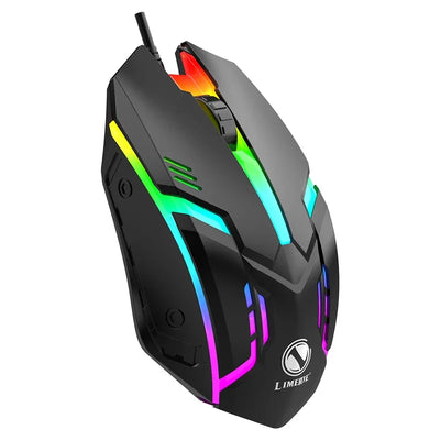 Limei S1 E Sports LED Luminous Backlit Wired Mouse USB Wired For Desktop Laptop Mute Office Computer Gaming Mouse