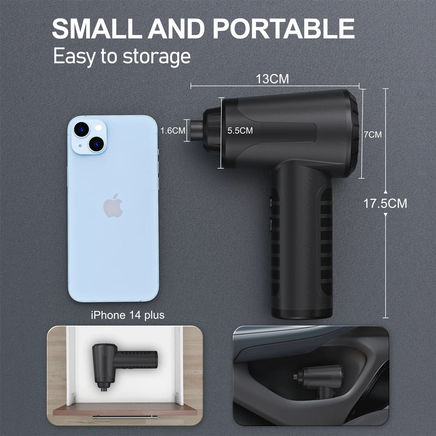 Protable Air Duster for Computer Cleaning 53000RPM Cordless Compressed Air Blower with LED Light for PC computers Keyboard Clean
