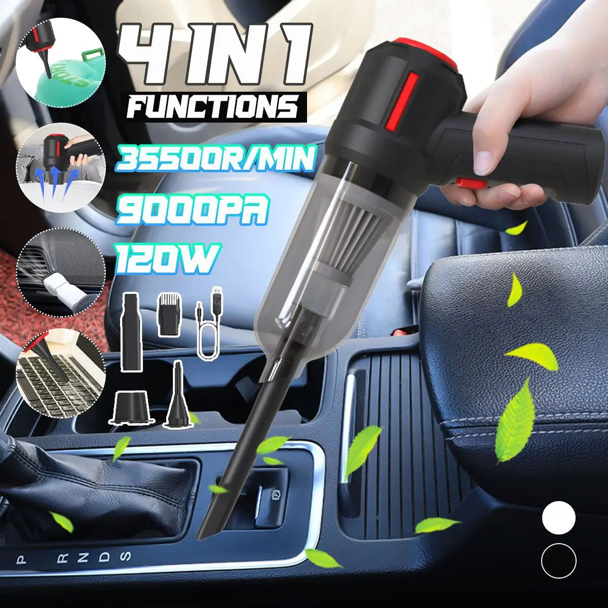 Vacuum Cleaner & Air Blower 2in1 Cordless Mini Air Duster Electric Cleaner Tool for Computer Keyboard PC Piano Pet Laptop
