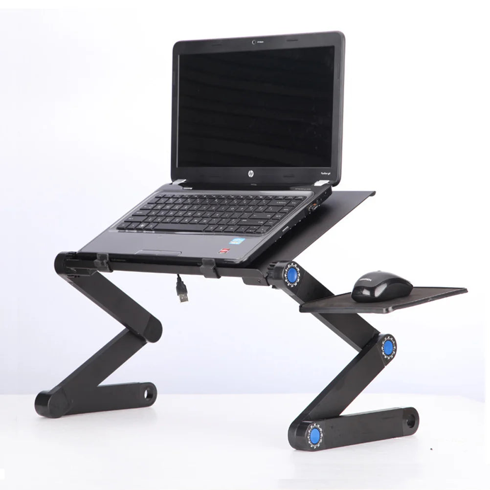 Office Desk Folding Table for Laptop Notebook Aluminum Alloy 4900X4800X2600CM Portable Black Standing