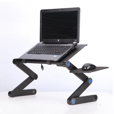 Office Desk Folding Table for Laptop Notebook Aluminum Alloy 4900X4800X2600CM Portable Black Standing