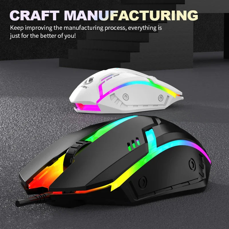Limei S1 E Sports LED Luminous Backlit Wired Mouse USB Wired For Desktop Laptop Mute Office Computer Gaming Mouse