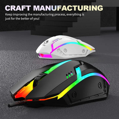 Limei S1 E Sports LED Luminous Backlit Wired Mouse USB Wired For Desktop Laptop Mute Office Computer Gaming Mouse