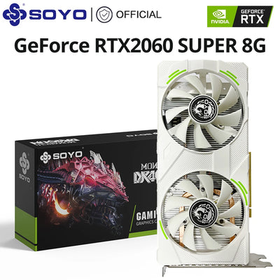 SOYO World Premiere Nvidia Geforce RTX 2060 SUPER GDDR6 8G Graphics Card 256Bit White Video Gaming Card Full New GPU RGB Card