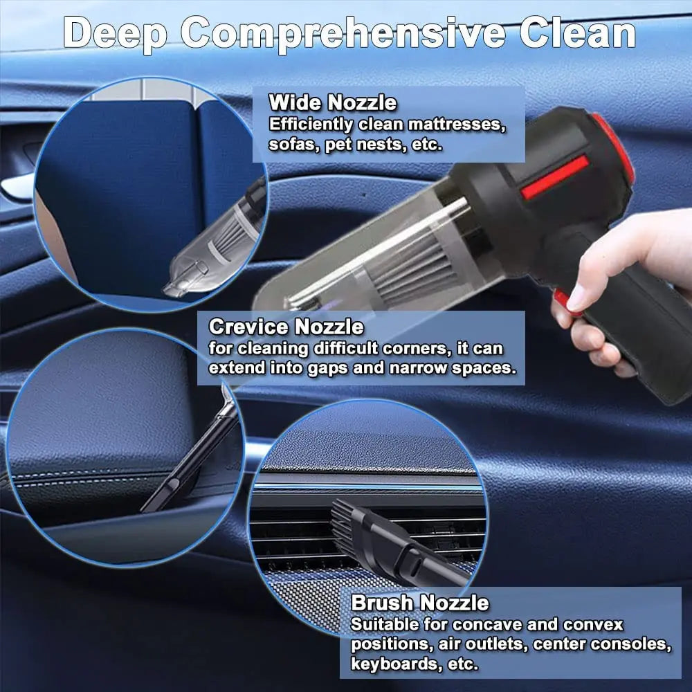 Vacuum Cleaner & Air Blower 2in1 Cordless Mini Air Duster Electric Cleaner Tool for Computer Keyboard PC Piano Pet Laptop