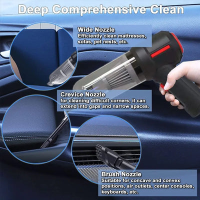 Vacuum Cleaner & Air Blower 2in1 Cordless Mini Air Duster Electric Cleaner Tool for Computer Keyboard PC Piano Pet Laptop