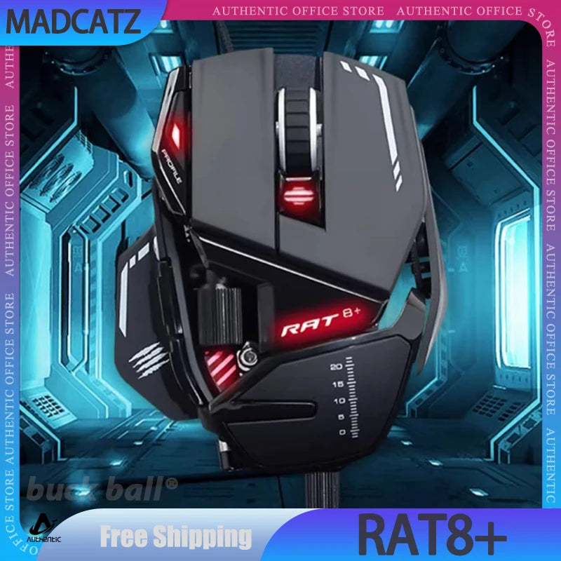 Madcatz Rat8+ Mouseesports Gaming Rat Pro X3 Wired Mechanical Mouse 11 Keys Programming Button Mice Pmw3389 Comfortable Custom