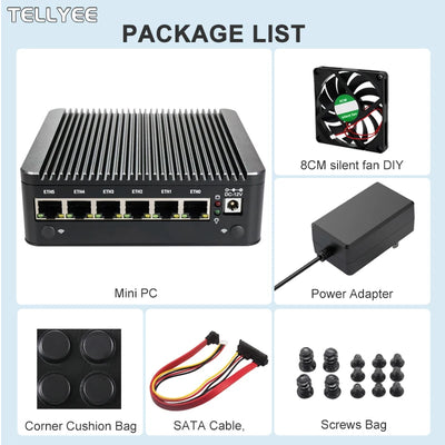 Intel N100 Soft Router 6 Lans i226-V 2.5G Fanless Mini PC