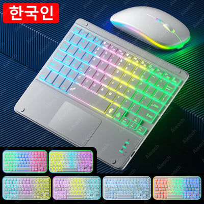 Rechargeable Backlit Tablet Android Keyboard,Wireless Bluetooth Keyboard with Touchpad for Xiaomi Pad 5 6 Pro iPad 9th 10th Gen