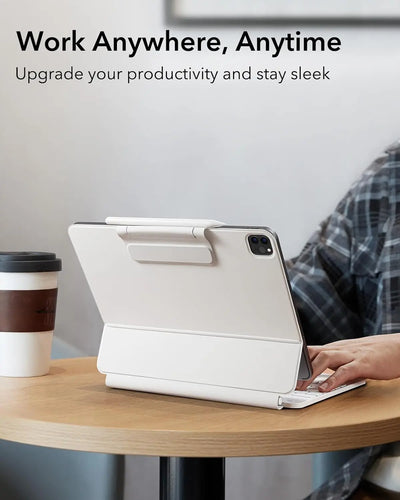 Air 13 Inch Case Keyboard (M3/M2, 2025/2024) &iPad Pro 12.9 inch (3/4/5/6th Gen) Magic Keyboard, Easy-Set Floating Cantilever St