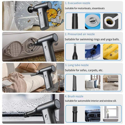 110000 RPM Compressed-Air Duster 2 In 1 Blower Vacuum Cleaner for Keyboard Sofa Cleaning Rechargeable Computer Vacuum Cleaner