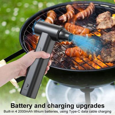 Compressed Air Duster 120000PRM Mini Blower Turbo Fan USB Rechargeable 2 in 1 Air Blower & Vacuum Cleaner Keyboard Cleaning Kit