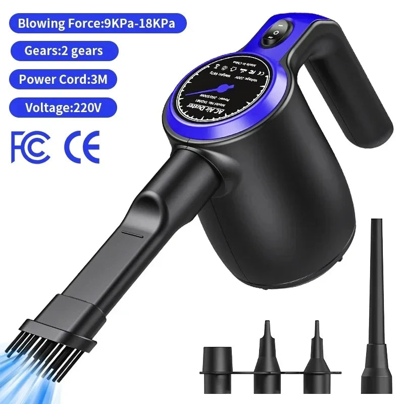 500W Electric Compressed Air Duster Blower Canned Air Spray for Computer PC Keyboard Clean Hair Dryer,Air Pump for Inflatables