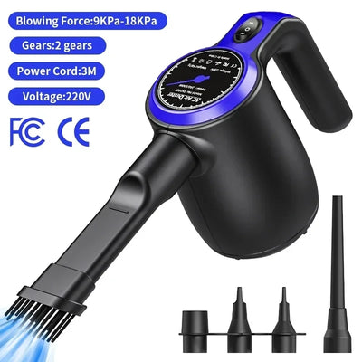 500W Electric Compressed Air Duster Blower Canned Air Spray for Computer PC Keyboard Clean Hair Dryer,Air Pump for Inflatables