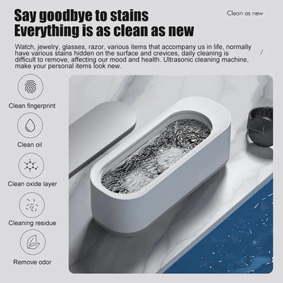 Ultrasonic Cleaning Machine 45000Hz High Frequency Vibration USB Charging Battery 360° For Glasses Watch Ring Portable Cleaner