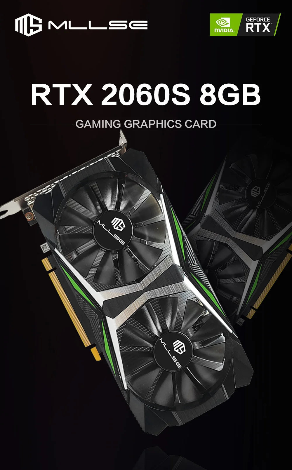 MLLSE RTX 2060 Super 8GB Graphics Card GDDR6 256 Bit PCI-E 3.0×16 8Pin NVIDIA GPU Rtx 2060super Gaming Video Card Placa De Vide