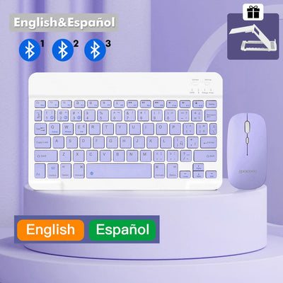 Bluetooth Keyboard Wireless Keyboard and Mouse Teclado for iPad 10th 2022 Xiaomi Samsung Huawei Tablet Android IOS Windows