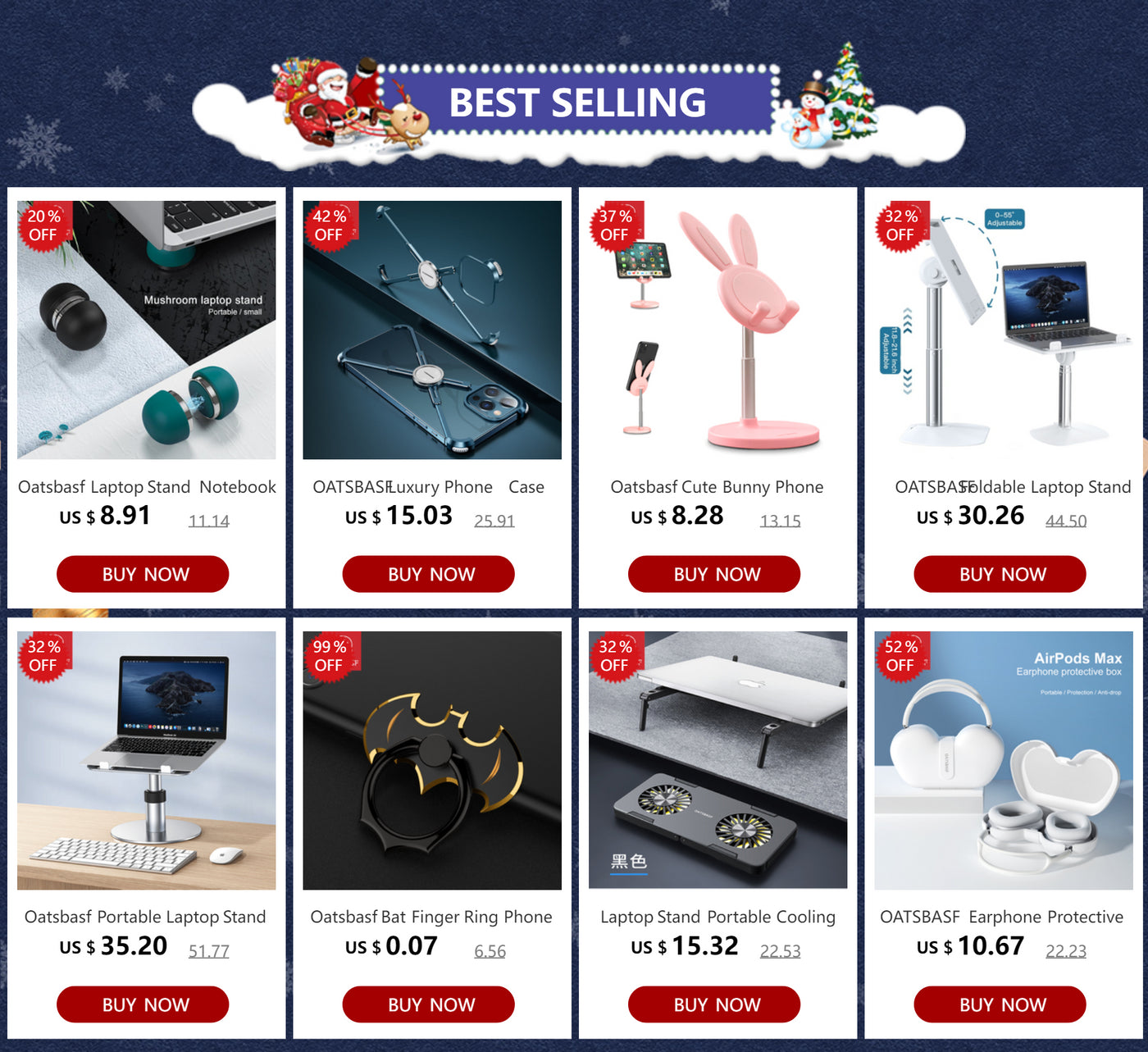 OATSBASF Portable Laptop Stand Notebook Stand Multi Function Desk For Macbook Air Pro Bed Room Reading Desk iPad Cooling Holder