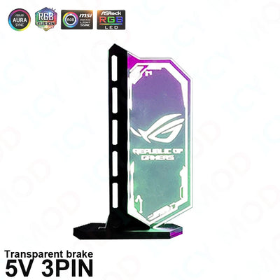 Transparent Vertical GPU Support For RTX 4090 4080 Customize VGA Bracket Customizable Stand Holder DIY 12V/5V AURA SYNC PC MOD