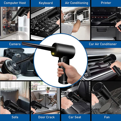 Protable Air Duster for Computer Cleaning 51000RPM Cordless Compressed Air Blower with LED Light for PC computers Keyboard Clean