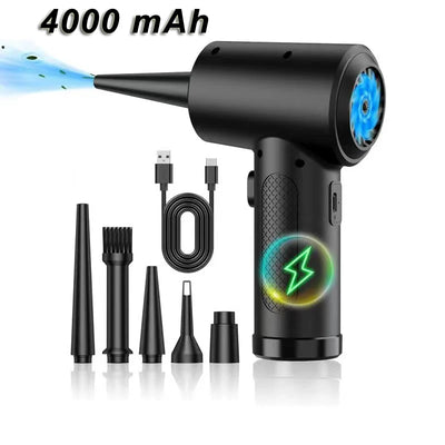 Compressed Air Duster for Computers Protable Cordless Air Blower Computer Cleaning with LED Light for PC Keyboard Crumbs Car