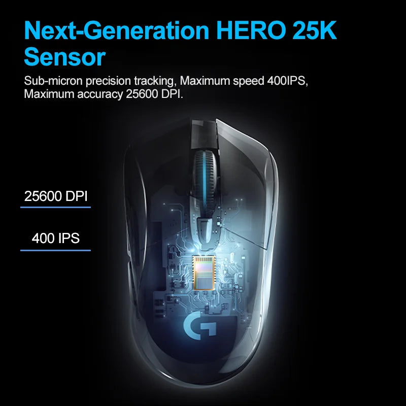 Logitech G703 LIGHTSPEED HERO Sensor E-sports Gaming Mouse 25600DPI Rechargeable Ergonomic 2.4G Wireless Mice RGB Backlight 1ms