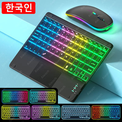 Rechargeable Backlit Tablet Android Keyboard,Wireless Bluetooth Keyboard with Touchpad for Xiaomi Pad 5 6 Pro iPad 9th 10th Gen